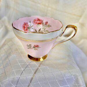 Vintage Sutherland China Tea Cup, Pink Teacup,  HM Made in England, English tea